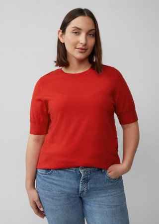 s.Oliver Kurzärmeliger Strickpullover aus Viskosemix - rot
