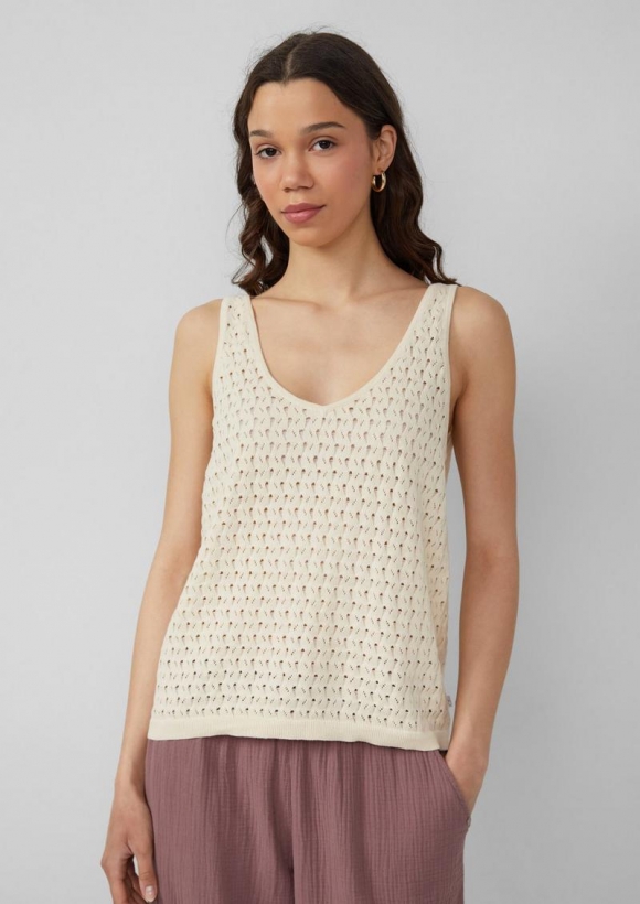 s.Oliver Stricktop mit Ajourmuster - beige