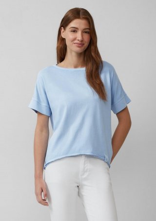 s.Oliver Gewaschenes T-Shirt mit Ziernähten im Relaxed Fit - hellblau