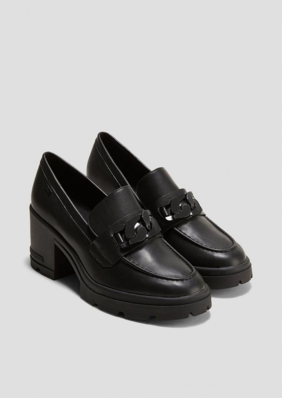 s.Oliver Slipper mit Schmuck-Detail - schwarz