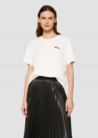 s.Oliver T-Shirt mit Halloween-Motiv - creme
