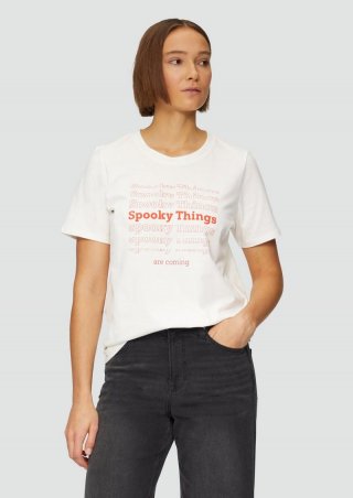 s.Oliver T-Shirt mit Halloween-Motiv - creme