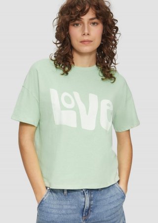 s.Oliver Printshirt mit überschnittener Schulter - minze