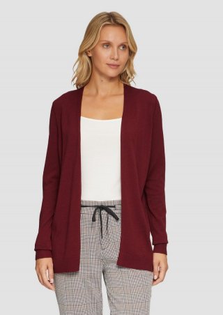 s.Oliver Cardigan aus Viskose-Baumwollmix - rubinrot