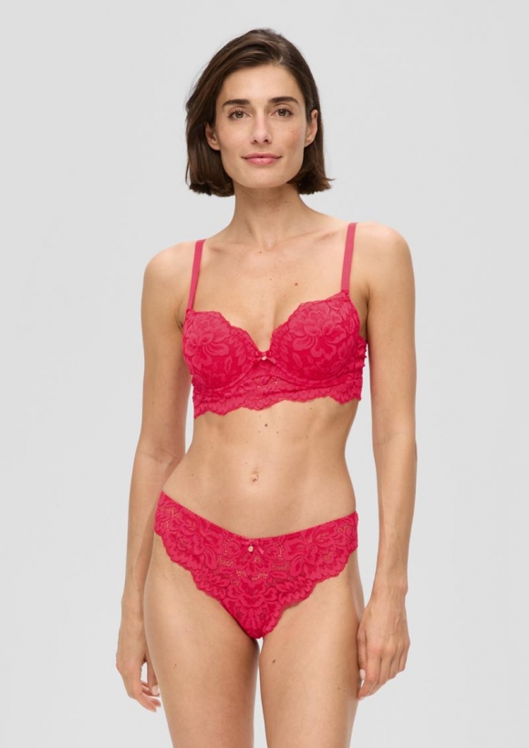 s.Oliver String aus Spitze mit Cut-out-Detail - rot