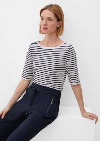 s.Oliver Jerseyshirt mit Ringelmuster - ecru