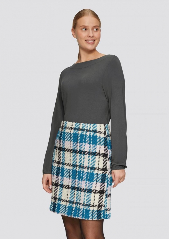 s.Oliver Langarmshirt mit U-Boot-Ausschnitt im O-Shape - dunkelgrau
