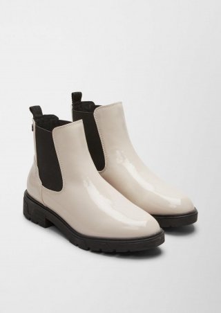 s.Oliver Stiefel im Lederlook - creme