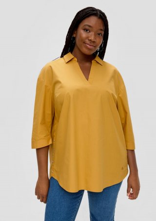 s.Oliver Bluse mit aufknöpfbarem Saum - gelb