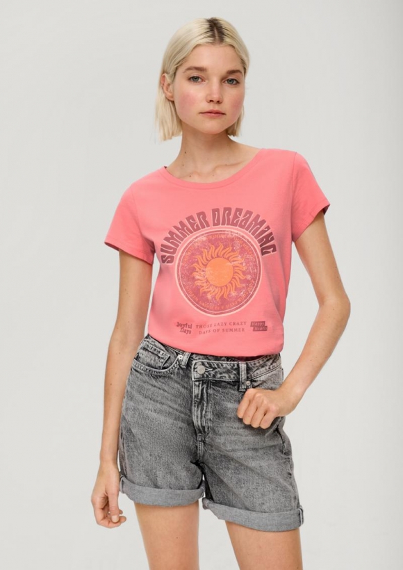 s.Oliver T-Shirt aus reiner Baumwolle - pfirsich