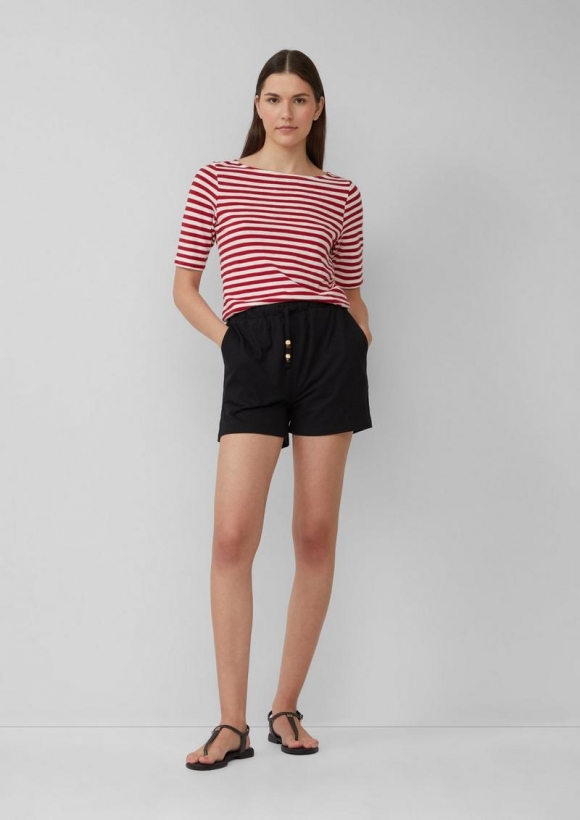 s.Oliver Jersey-Shorts mit Elastikbund - schwarz