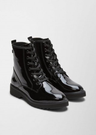 s.Oliver Boots in Lackleder-Optik - schwarz