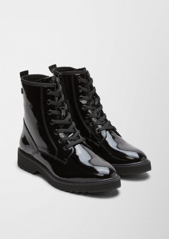 s.Oliver Boots in Lackleder-Optik - schwarz