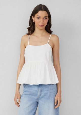 s.Oliver Babydoll-Blusentop | QS x Sarah & Tini - weiß