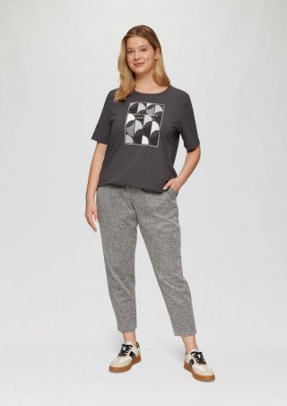s.Oliver Elastische Jogpants mit Muster - dunkelgrau