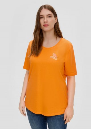 s.Oliver Jerseyshirt mit Printdetail - orange