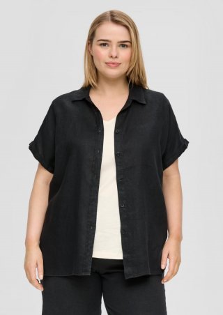 s.Oliver Bluse aus Leinen - schwarz