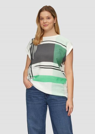 s.Oliver Jersey-Shirt im Fabricmix - ecru