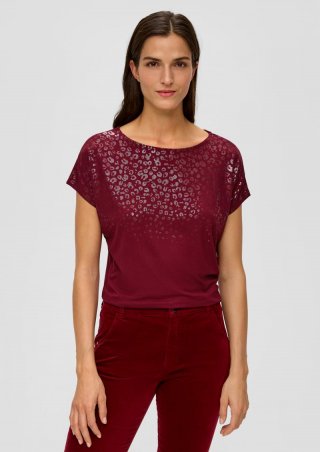 s.Oliver Ärmelloses Shirt mit Folienprint - rubinrot