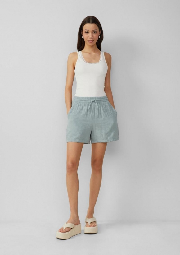 s.Oliver Shorts aus Musselin - salbeigrün s.Oliver Shorts aus Musselin - salbeigrün