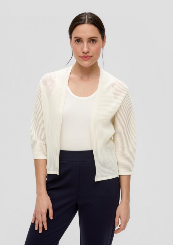s.Oliver Strickjacke mit 3/4-Ärmeln - ecru