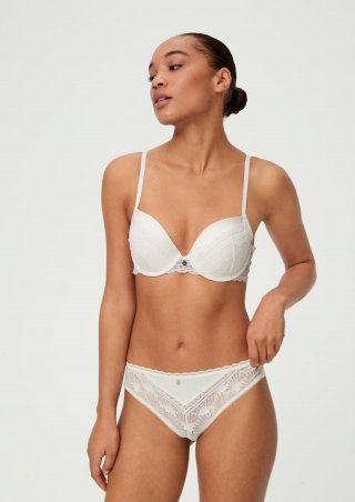 s.Oliver Spitzenstring mit Cut-Out - weiß