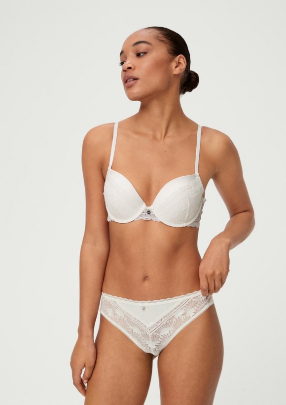 s.Oliver Spitzenstring mit Cut-Out - weiß