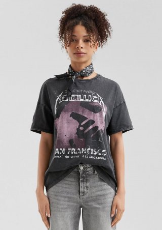 s.Oliver Metallica® Band-Shirt mit Wascheffekt - schwarz