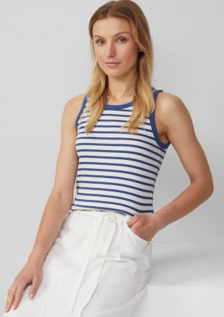 s.Oliver Weiches Slim-Fit-Top aus Rippware - royalblau