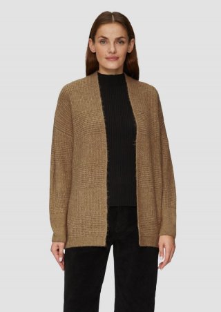 s.Oliver Flauschige Strickjacke in Oversize - hellbraun