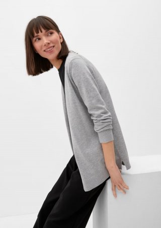 s.Oliver Strickjacke aus Viskosemix - grau meliert