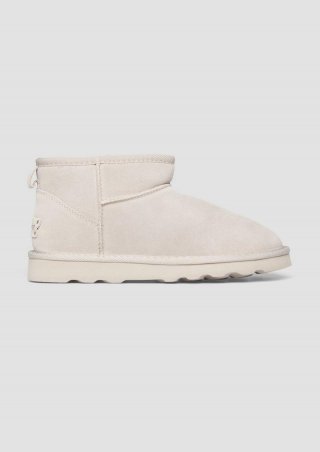 s.Oliver Flache Stiefel aus Leder - hellgrau