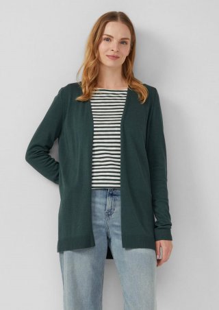 s.Oliver Cardigan aus Viskose-Baumwoll-Mix - tannengrün