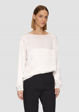 s.Oliver Satiniertes Blusenshirt aus Viskose - ecru