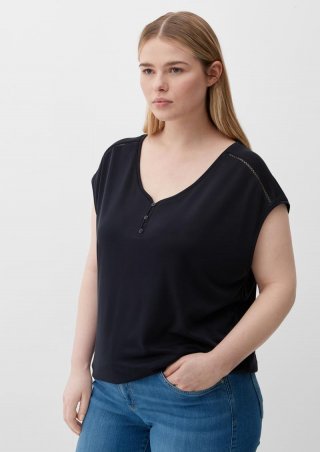 s.Oliver T-Shirt aus Piquéjersey - navy