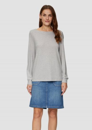 s.Oliver Weiches Longsleeve aus Jerseystrick - grau meliert