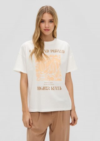 s.Oliver T-Shirt mit Frontprint - creme