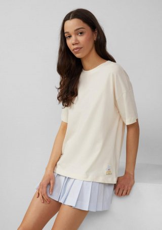 s.Oliver Uni-Shirt im Loose Fit - helles sand