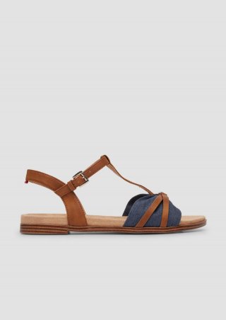 s.Oliver Sandalen mit Stoff-Detail - blau