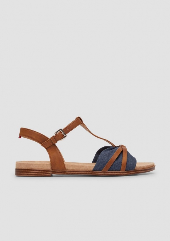 s.Oliver Sandalen mit Stoff-Detail - blau