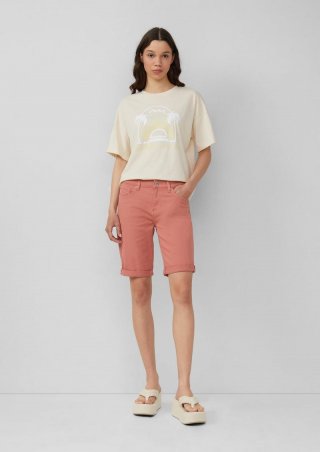 s.Oliver Jeans-Bermuda Catie / Slim Fit / Mid Rise - papaya