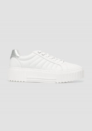 s.Oliver Plateausneaker mit Kontrastsohle - weiß