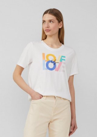 s.Oliver T-Shirt mit Pride-Motiv - weiß