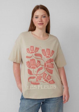 s.Oliver T-Shirt mit Frontprint - beige