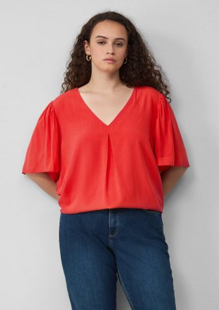 s.Oliver Bluse mit Puffärmeln - rot