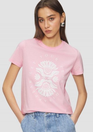 s.Oliver Baumwollshirt mit Frontprint - zartrosa