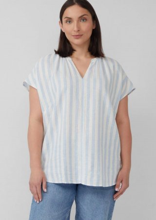 s.Oliver Bluse aus Leinenmix - hellblau