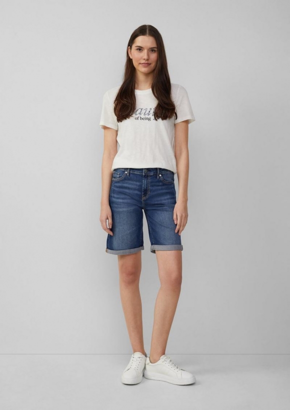 s.Oliver Bermuda-Jeans Karolin / Regular Fit / Mid Rise / Turn-up - blau