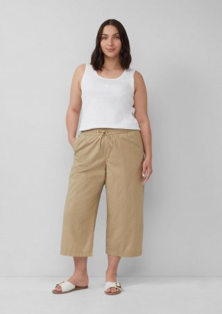 s.Oliver Leichte Culotte aus Baumwollmix im Relaxed Fit - hellbraun