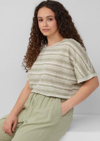s.Oliver Ringelshirt aus Viskosemix - helles olivgrün